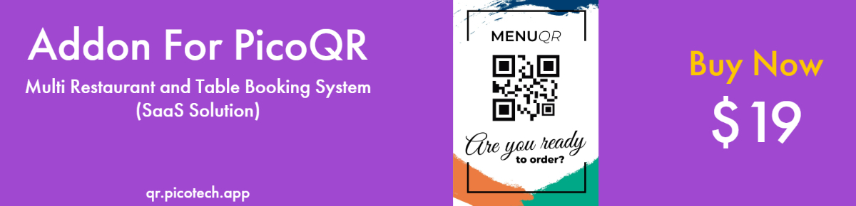 PicoQR - (SaaS) Créateur de menus QR pour restaurants numériques sans contact - 2