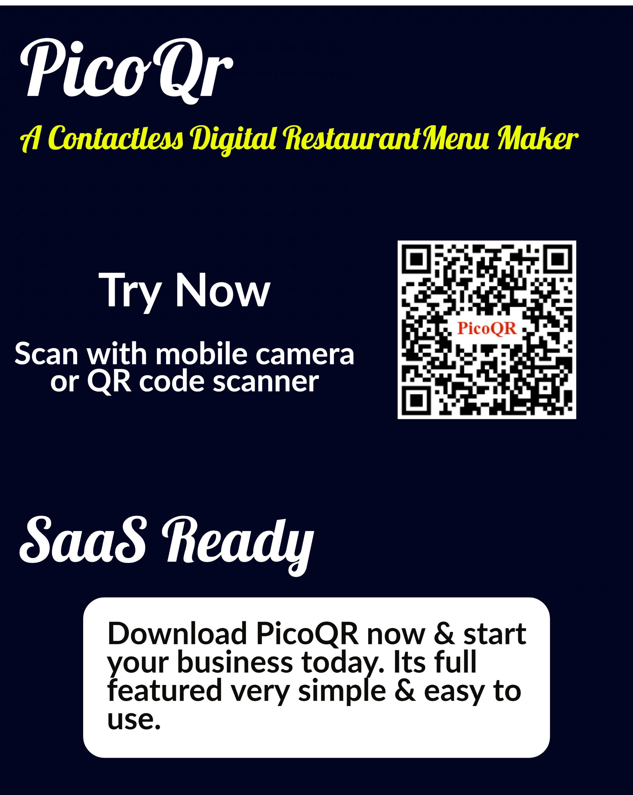 PicoQR - (SaaS) Contactless Digital Restaurant QR Menu Maker - 5